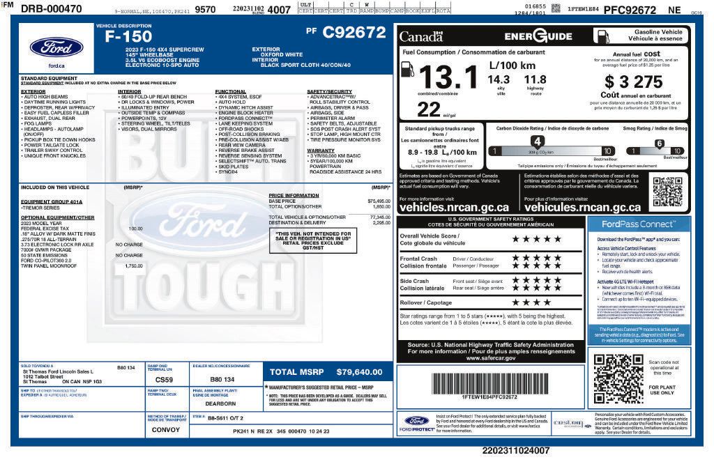 Certified 2023 Ford F150 Tremor AWD/4WD image 12