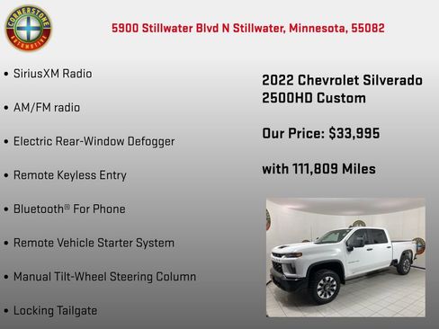 Used 2022 Chevrolet Silverado 2500 Custom w/ Custom Value Package image 30