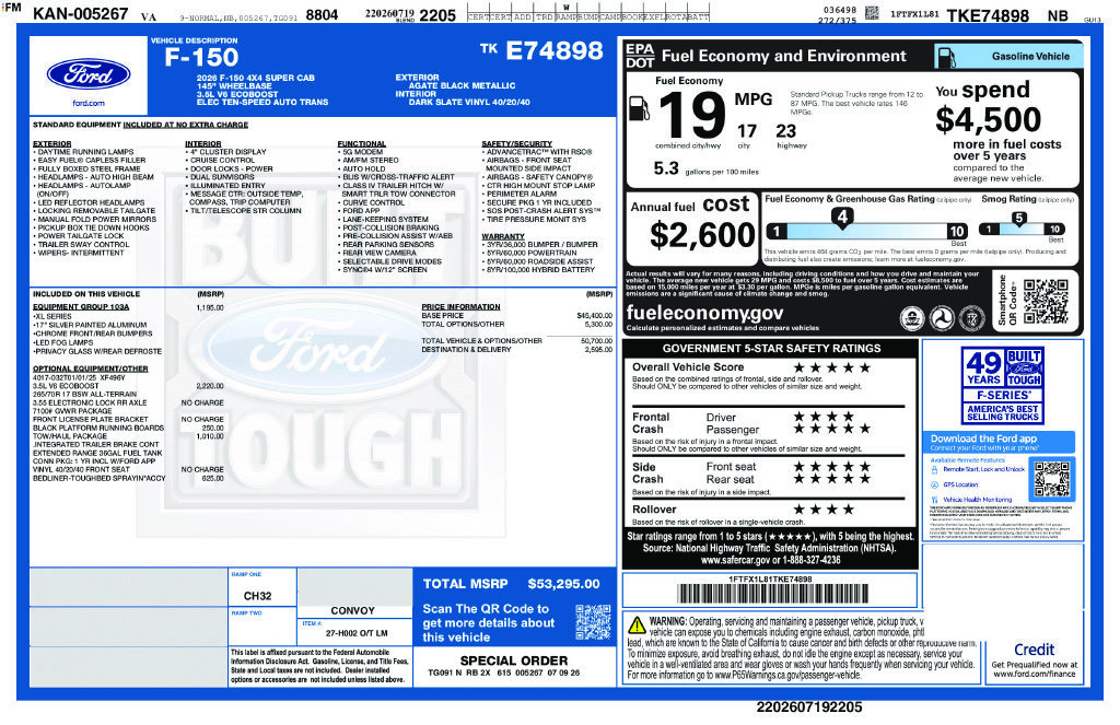 New 2026 Ford F150 XL w/ Equipment Group 103A High AWD/4WD image 7
