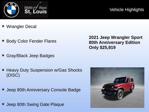 Used 2021 Jeep Wrangler Sport image 30