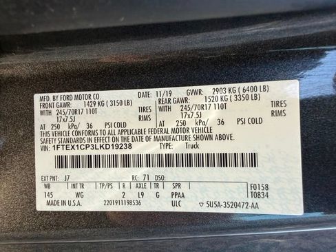 Certified 2020 Ford F150 XL w/ Equipment Group 101A Mid RWD image 45