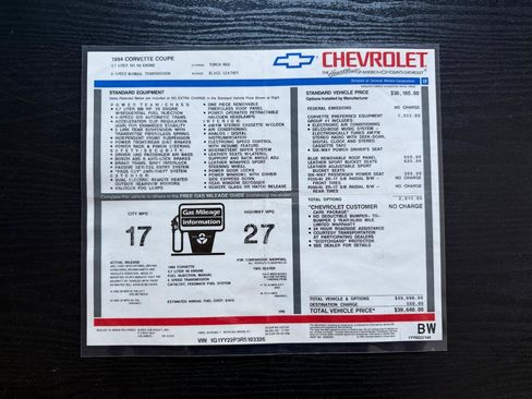 Used 1994 Chevrolet Corvette Coupe RWD image 36