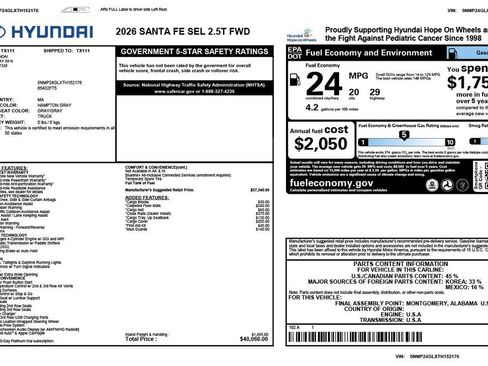 Certified 2026 Hyundai Santa Fe SEL FWD image 3