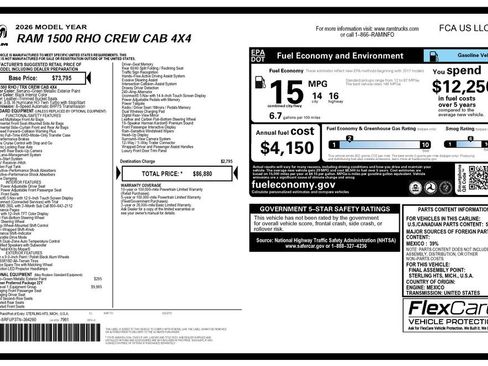 Used 2026 RAM 1500 RHO w/ RHO Level 1 Equipment Group AWD/4WD image 4