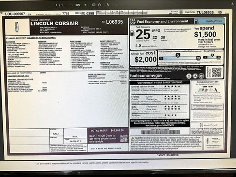New 2026 Lincoln Corsair Premiere image 13