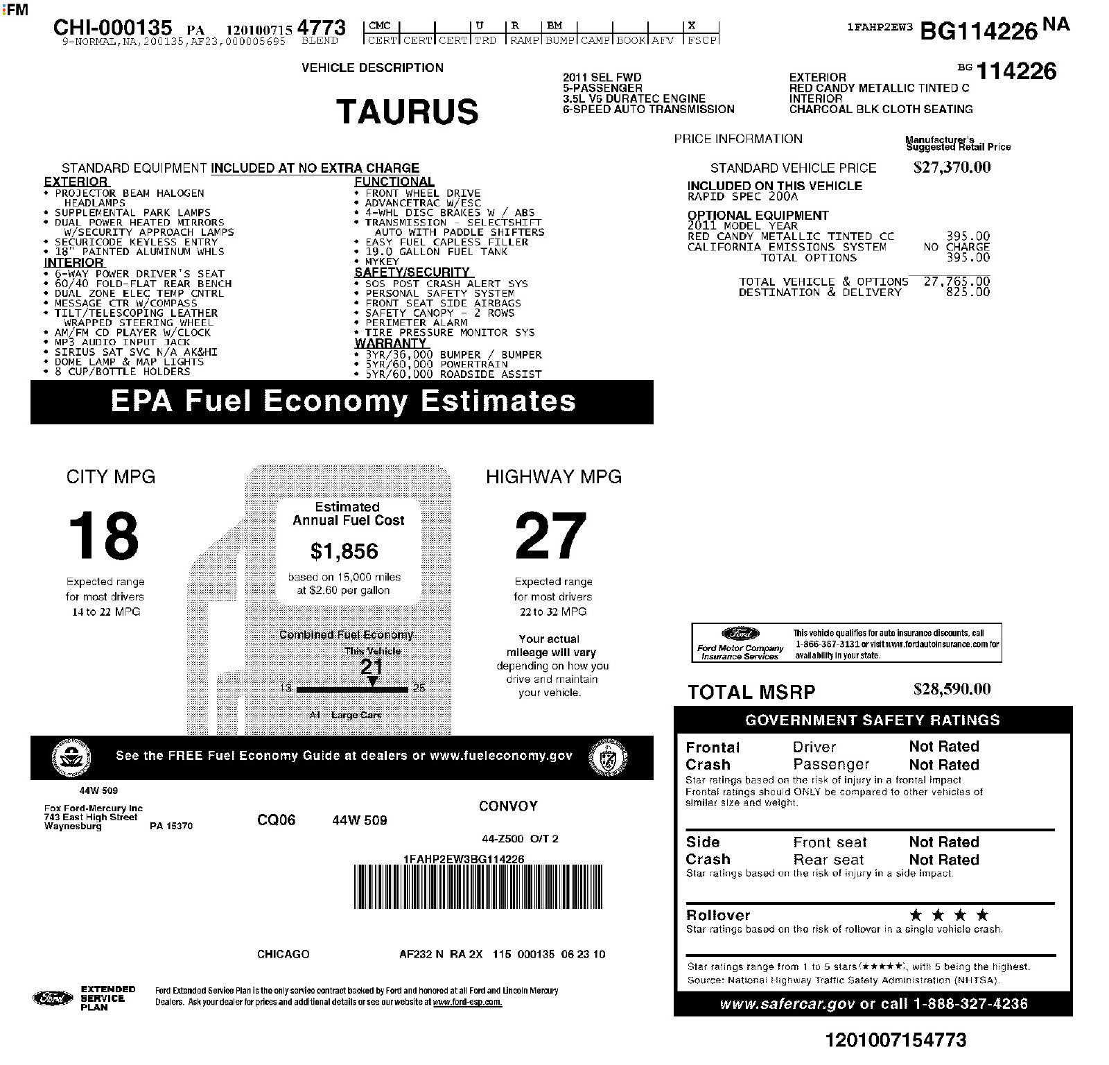 Used 2011 Ford Taurus SEL FWD image 20