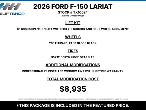 Used 2026 Ford F150 Lariat w/ Equipment Group 502A High AWD/4WD image 2