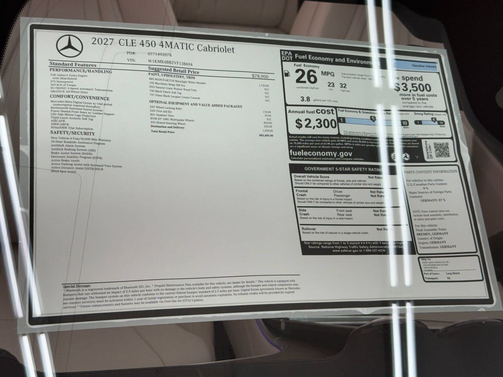 New 2027 Mercedes-Benz CLE 450 4MATIC Cabriolet image 33