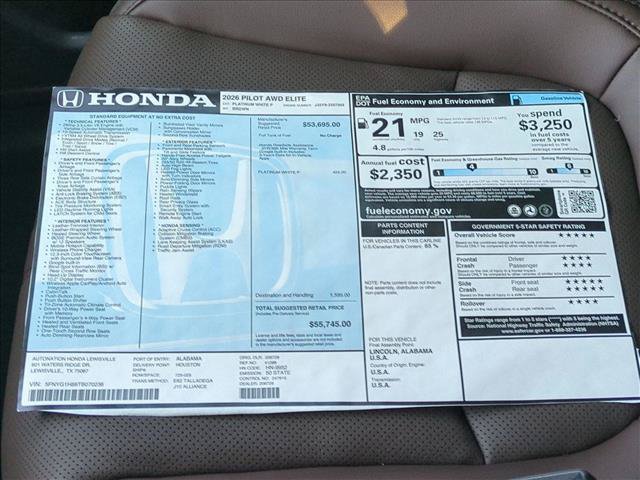 New 2026 Honda Pilot Elite image 18