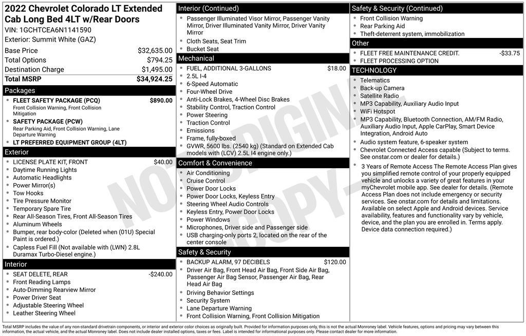 Used 2022 Chevrolet Colorado LT w/ Fleet Safety Package AWD/4WD image 4