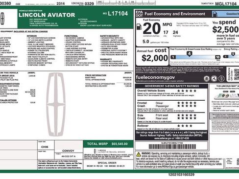 Used 2021 Lincoln Aviator Reserve w/ Equipment Group 201A AWD/4WD image 37