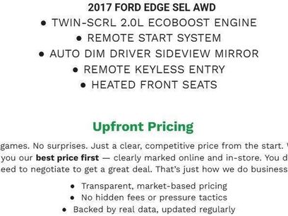Used 2017 Ford Edge SEL w/ Equipment Group 201A