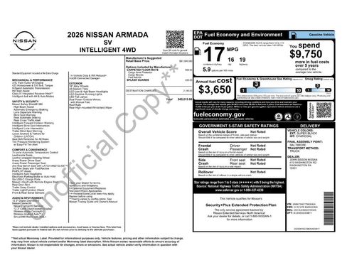 New 2026 Nissan Armada SV AWD/4WD image 6