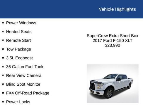 Used 2017 Ford F150 XLT w/ Equipment Group 302A Luxury image 2