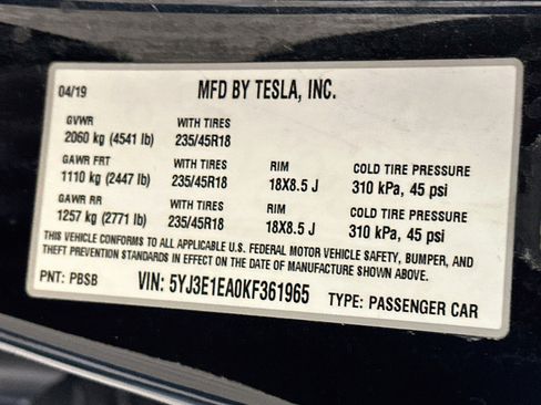 Used 2019 Tesla Model 3 Standard Range Plus RWD image 12