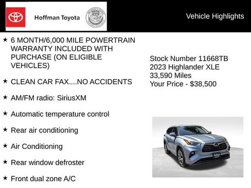 Used 2023 Toyota Highlander XLE AWD/4WD image 5