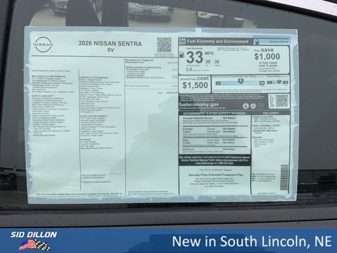 New 2026 Nissan Sentra SV w/ Floor Mat Package image 13