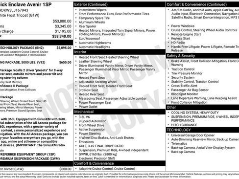 Certified 2020 Buick Enclave Avenir w/ Avenir Technology Package FWD image 5