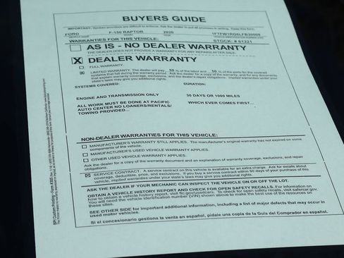 Used 2020 Ford F150 Raptor w/ Equipment Group 802A Luxury image 65