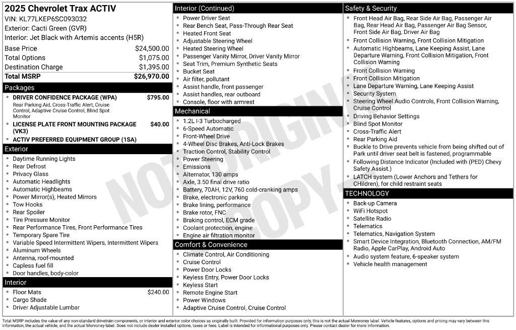 Used 2025 Chevrolet Trax ACTIV w/ Driver Confidence Package FWD image 3