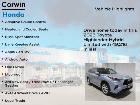 Used 2023 Toyota Highlander Limited AWD/4WD image 7