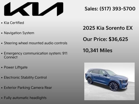 Used 2025 Kia Sorento EX w/ Panoramic Sunroof Package AWD/4WD image 7