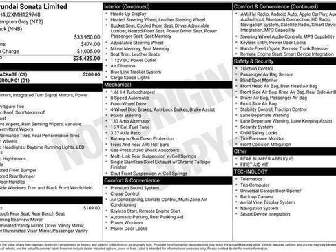 Used 2021 Hyundai Sonata Limited w/ Cargo Package FWD image 15