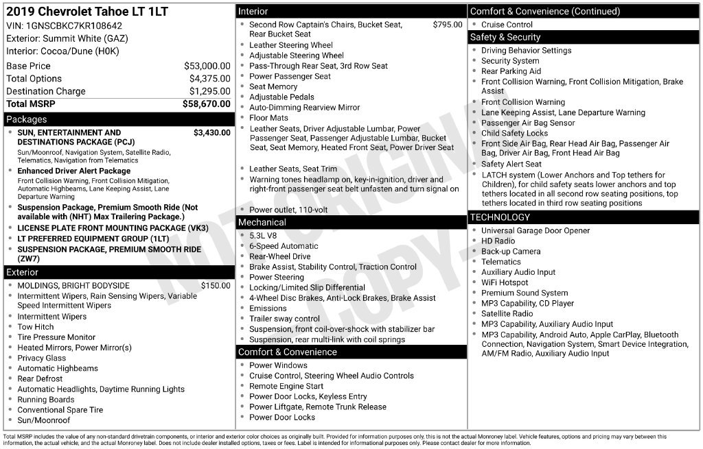 Used 2019 Chevrolet Tahoe LT RWD image 21