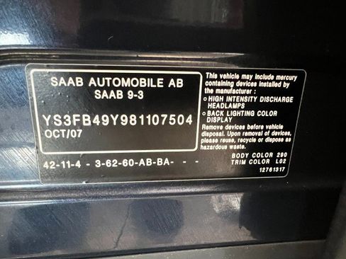 Used 2008 Saab 9-3 2.0T w/ Cold Weather Package FWD image 26