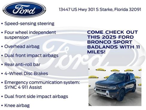 New 2025 Ford Bronco Sport Badlands w/ Badlands Tech Package image 25