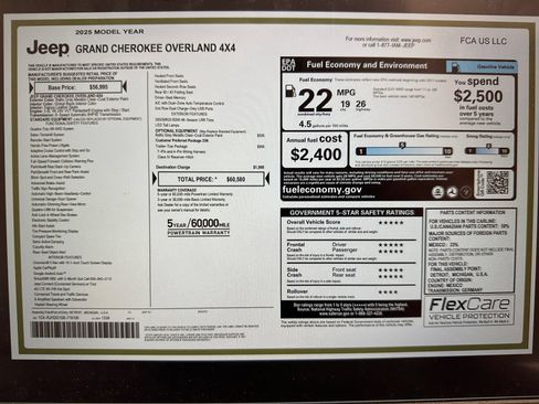 Used 2025 Jeep Grand Cherokee Overland w/ Trailer Tow Package AWD/4WD image 41