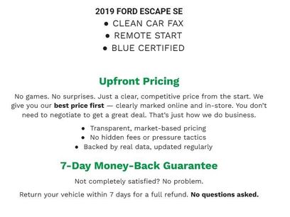 Certified 2019 Ford Escape SE