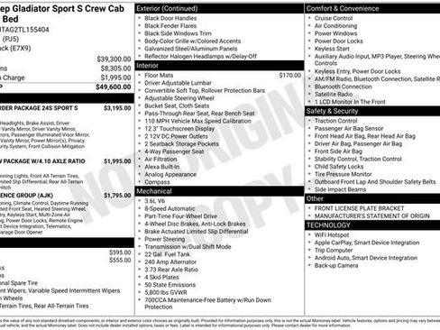 New 2026 Jeep Gladiator Sport AWD/4WD image 4