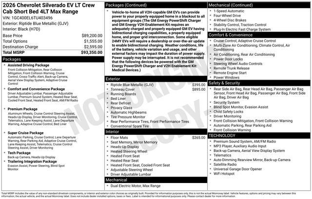 Used 2026 Chevrolet Silverado EV LT AWD/4WD image 50