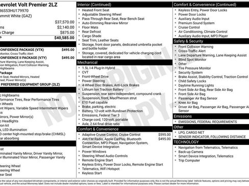 Used 2017 Chevrolet Volt Premier w/ Driver Confidence II Package image 15