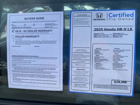 Certified 2025 Honda HR-V LX image 37