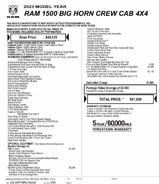 Used 2023 RAM 1500 Big Horn AWD/4WD image 4
