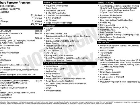 Certified 2026 Subaru Forester Premium AWD/4WD image 29