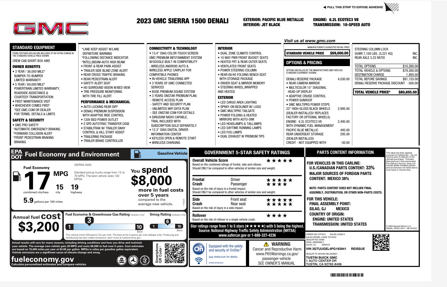 Used 2023 GMC Sierra 1500 Denali w/ Denali Reserve Package AWD/4WD image 1