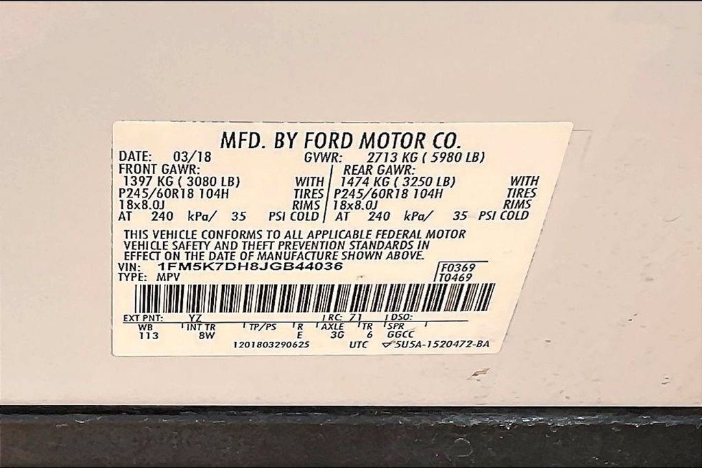 Used 2018 Ford Explorer XLT w/ Equipment Group 201A FWD image 29