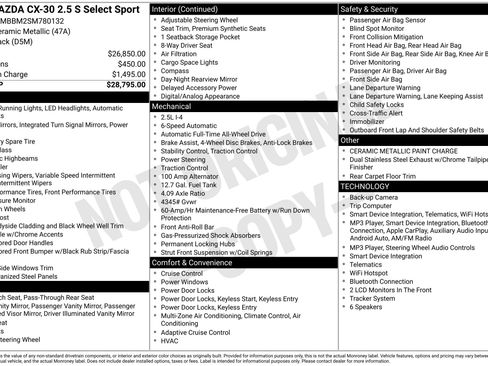 Used 2025 MAZDA CX-30 AWD 2.5 S w/ Select Sport Pkg image 2