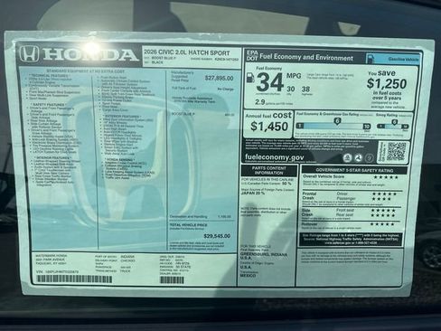 New 2026 Honda Civic Sport image 30