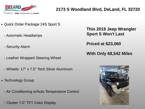 Used 2019 Jeep Wrangler Sport AWD/4WD image 12