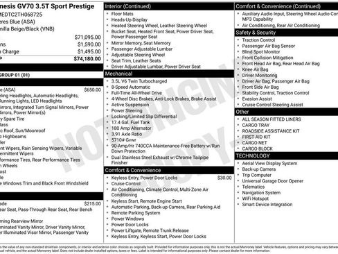 New 2026 Genesis GV70 3.5T Sport Prestige AWD/4WD image 5
