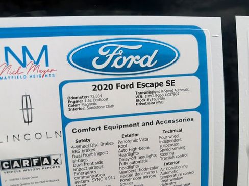 Used 2020 Ford Escape SE AWD/4WD image 32
