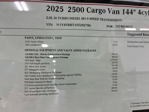 New 2025 Mercedes-Benz Sprinter 2500 image 15