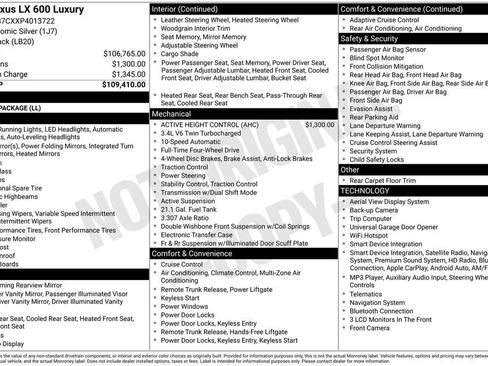 Used 2023 Lexus LX 600 4WD w/ Luxury Package image 13