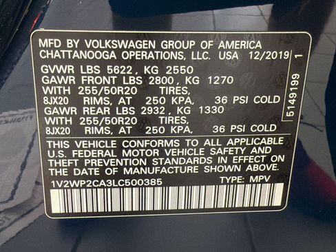 Used 2020 Volkswagen Atlas SE w/ Panoramic Sunroof Package FWD image 25