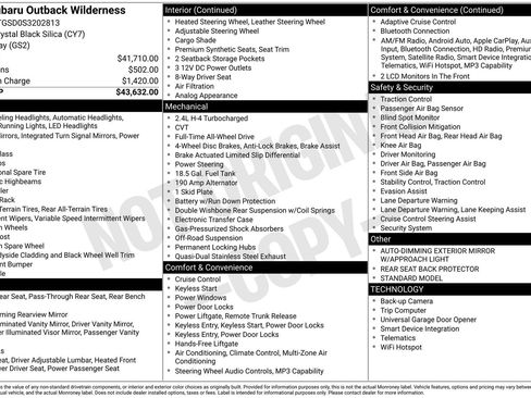 Certified 2025 Subaru Outback Wilderness AWD/4WD image 32