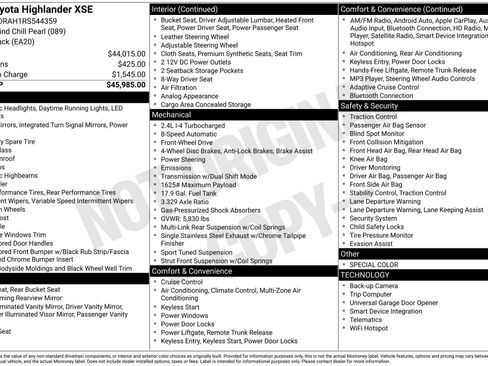 Certified 2024 Toyota Highlander XSE image 24